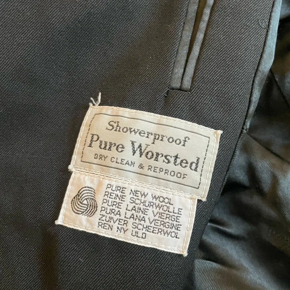 Aquascutum Of London Made in England Vintage Showerproof Wool Overcoat Size 44 - Picture 3 of 5
